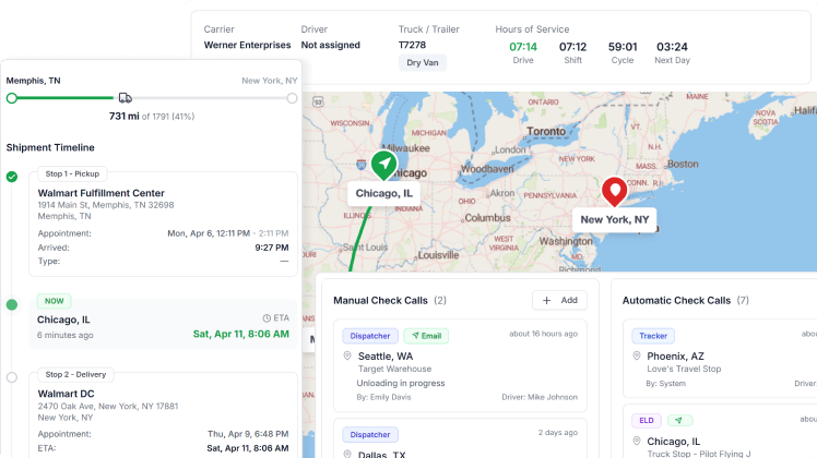 LoadStop AI monitors ELD, GPS and communication events in real time to detect delays and validate milestones.