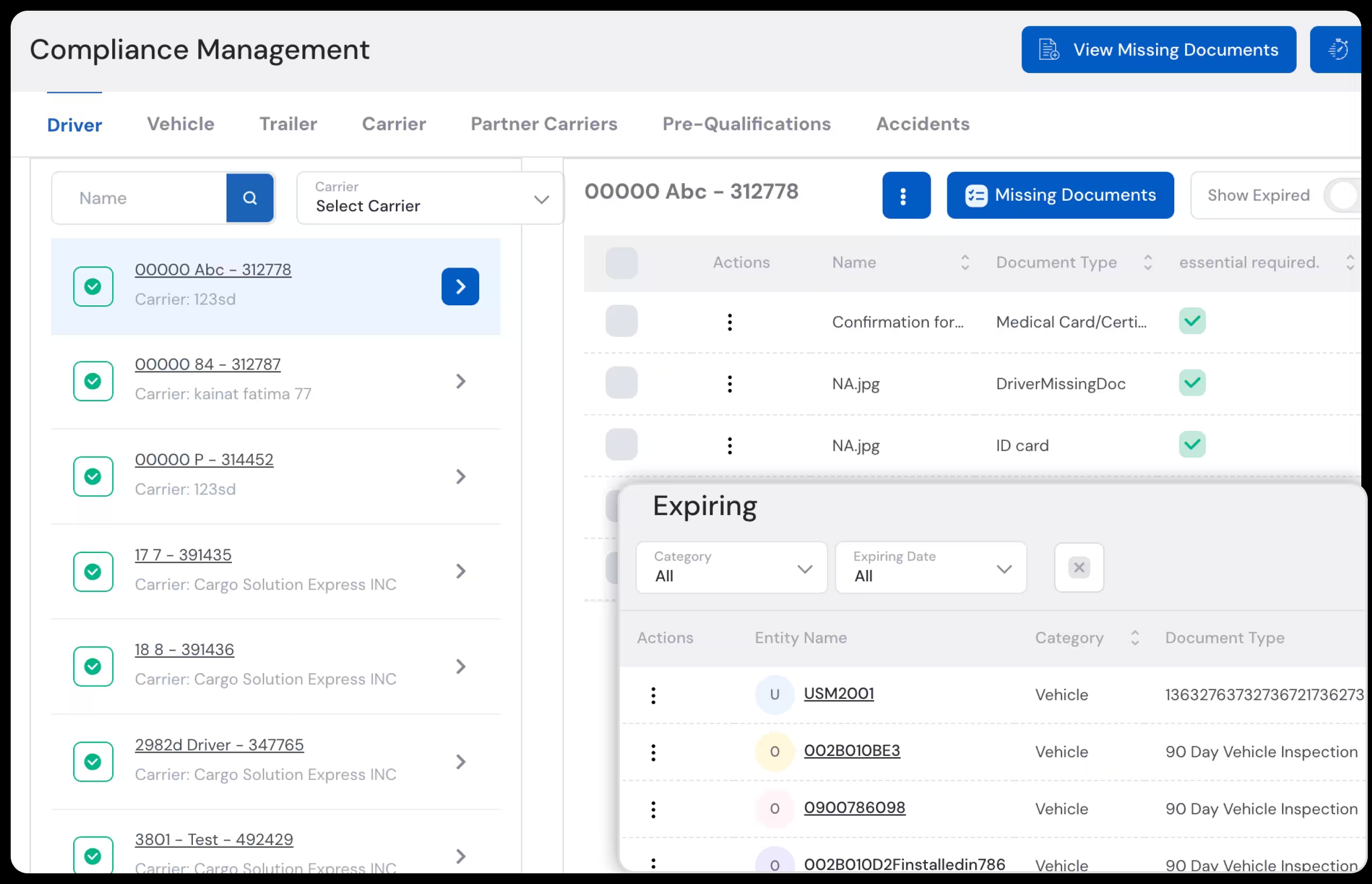 LoadStop compliance and safety dashboard