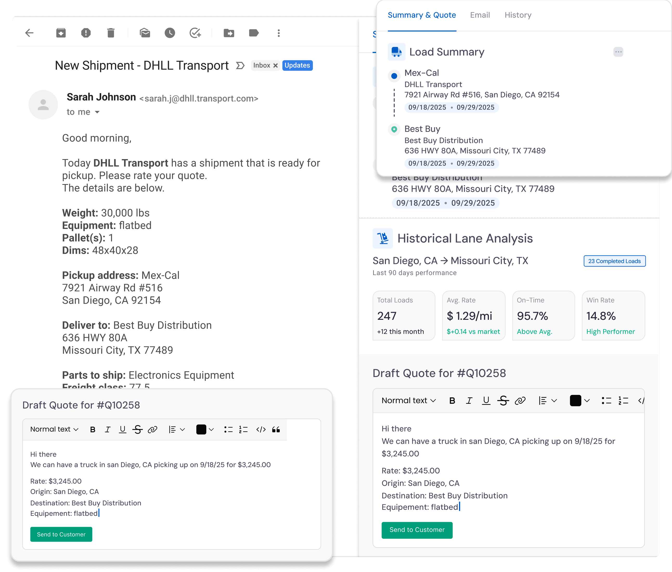 Freight Broker TMS: load matching, quoting and CRM