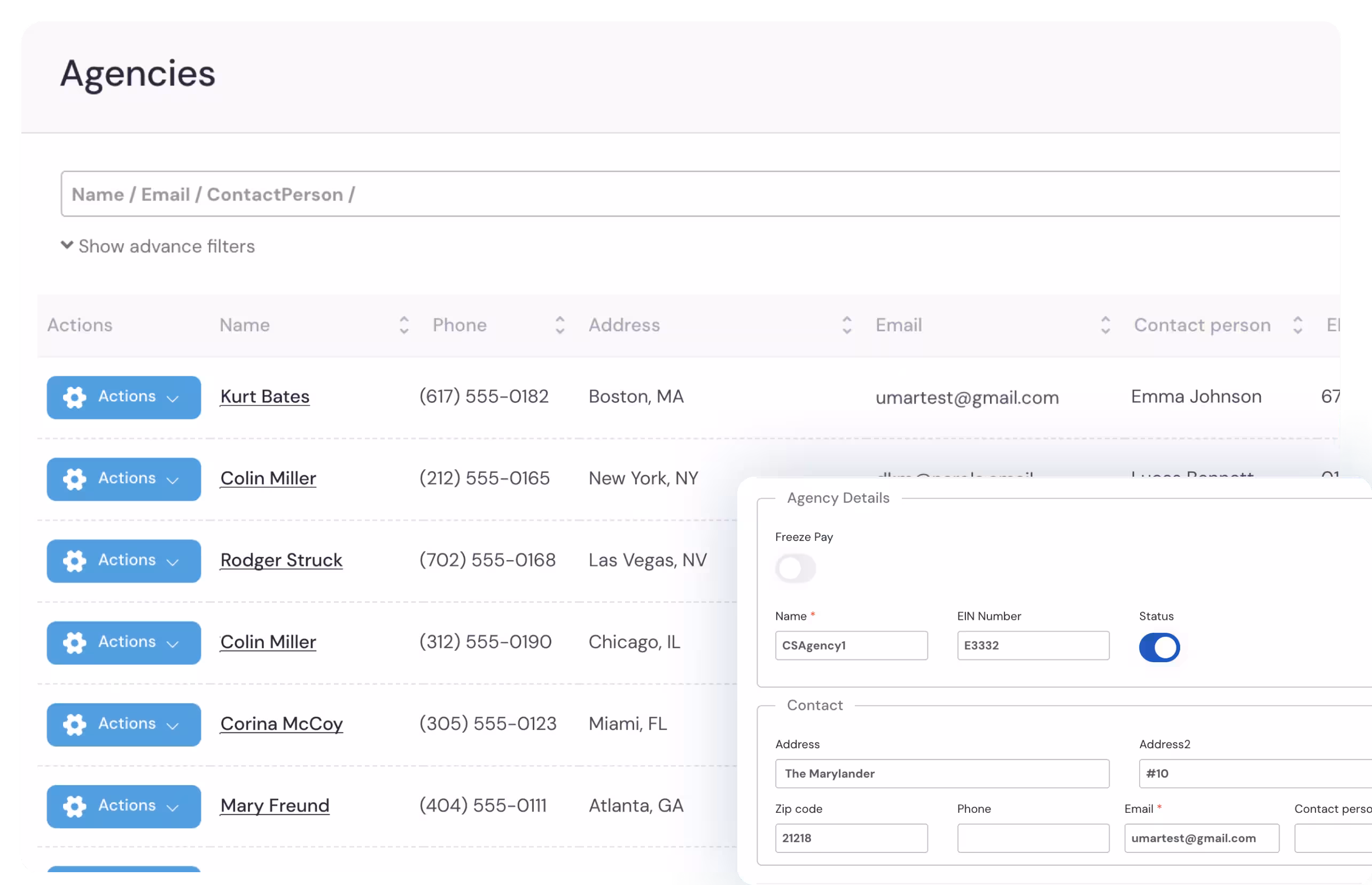 LoadStop agency management dashboard