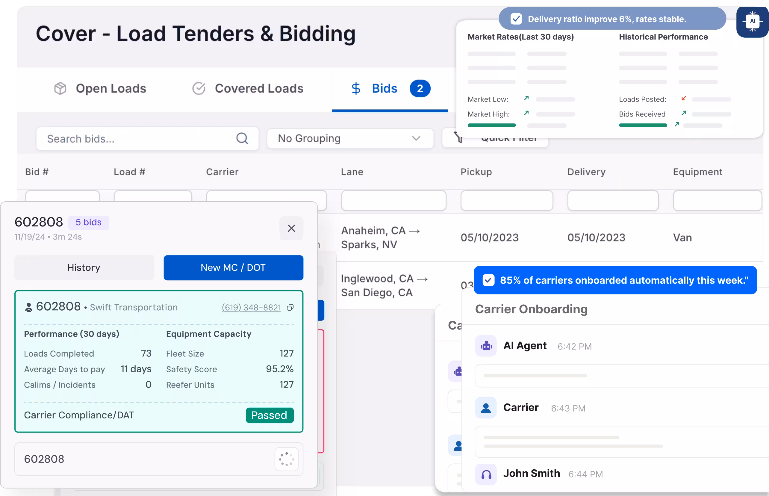 LoadStop carrier onboarding dashboard