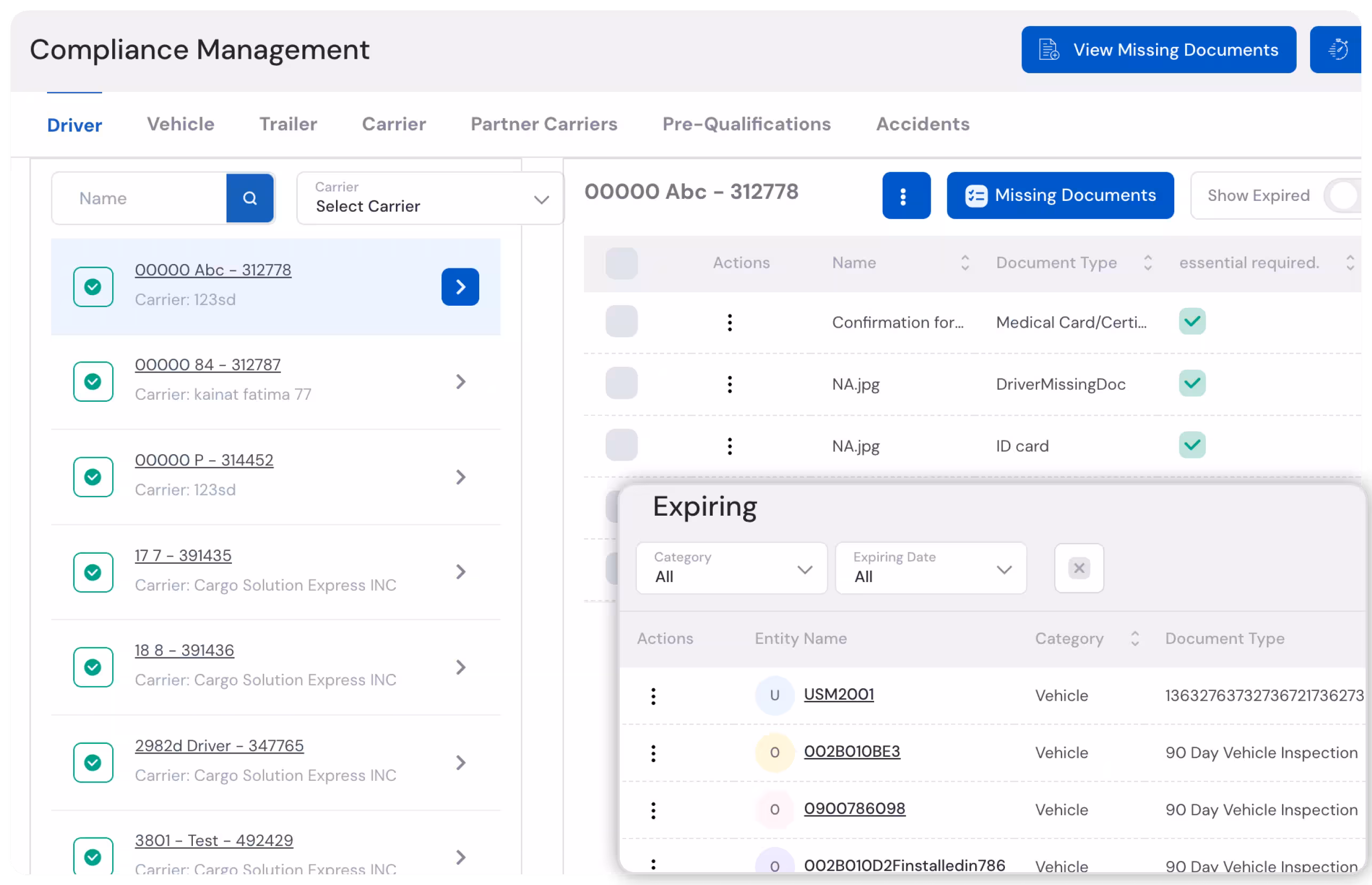 LoadStop compliance and safety dashboard