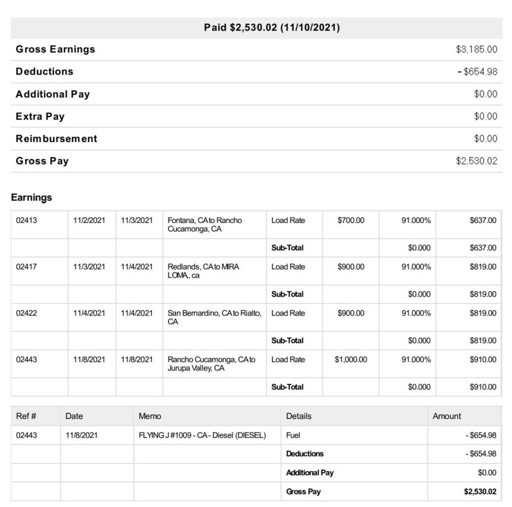 Driver Settlement