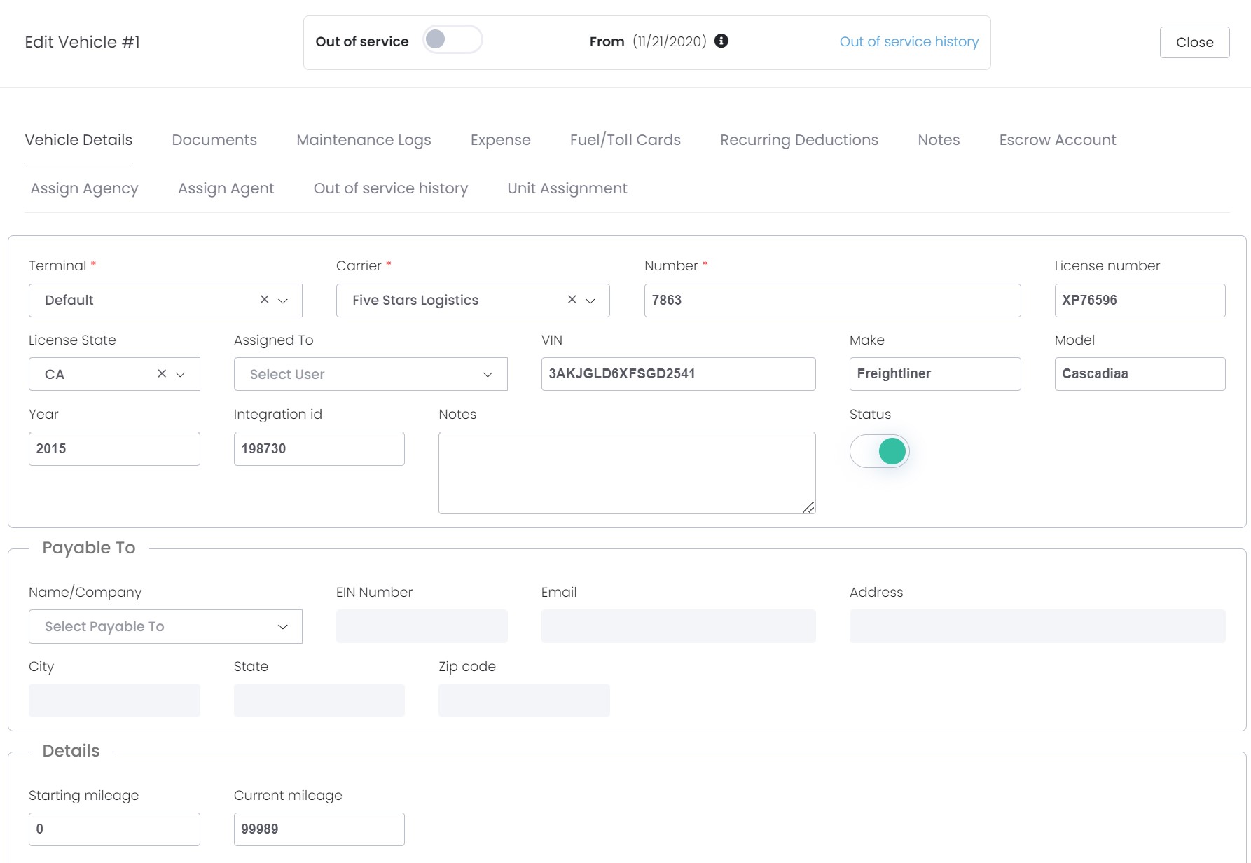 Fleet Management System